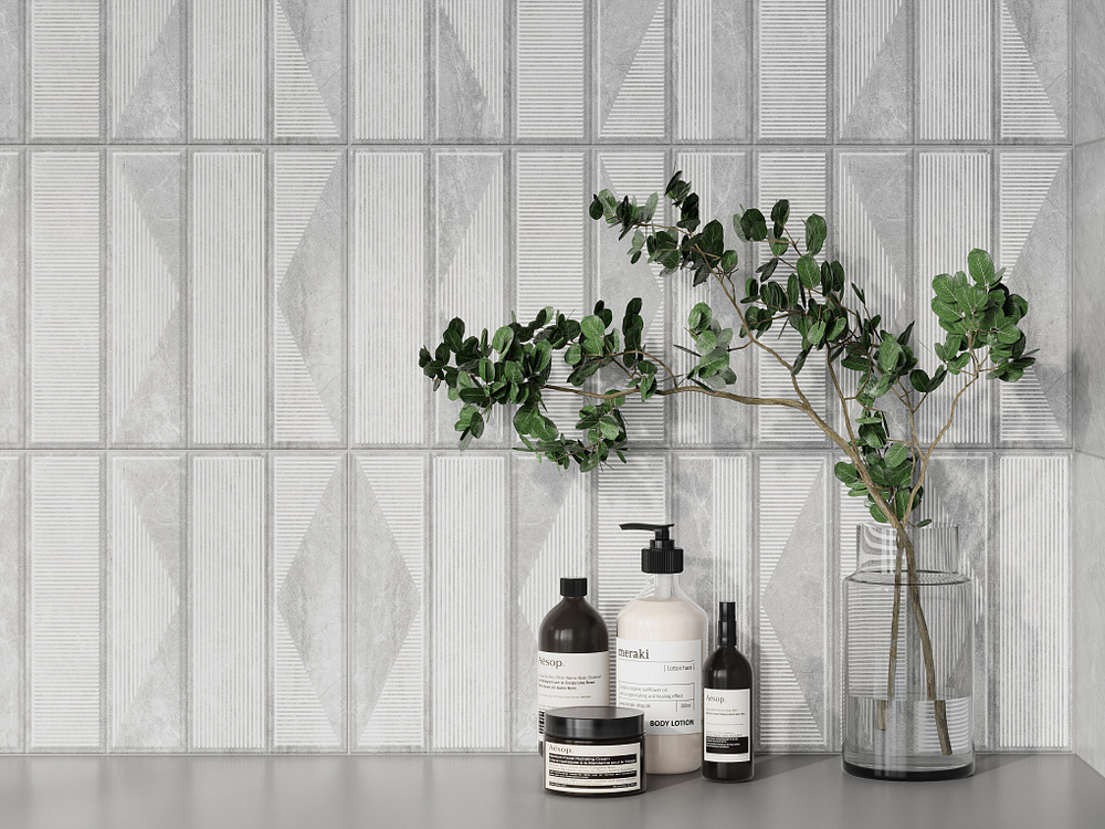 Камео сер декор 01 / Cameo grey decor 01  250х600 (1-й сорт)
