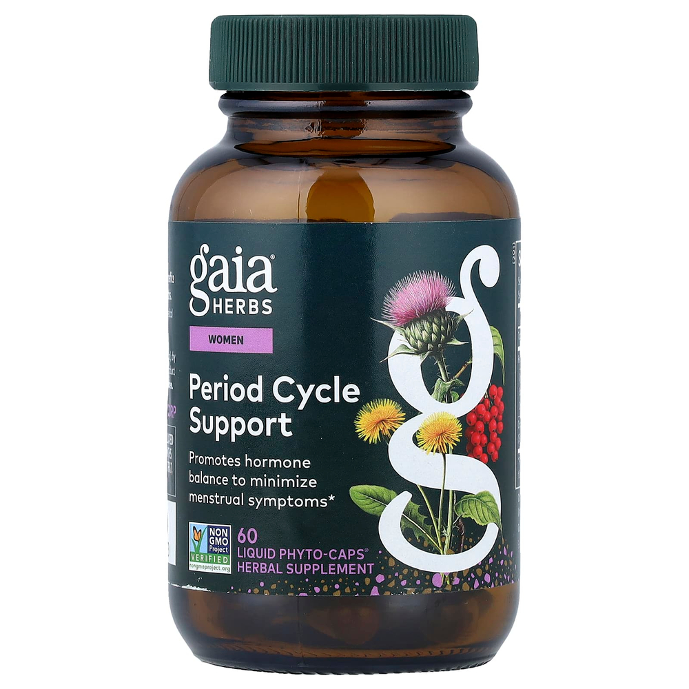 Gaia Herbs, добавка для поддержки менструального цикла для женщин, 60 капсул Liquid Phyto-Caps®