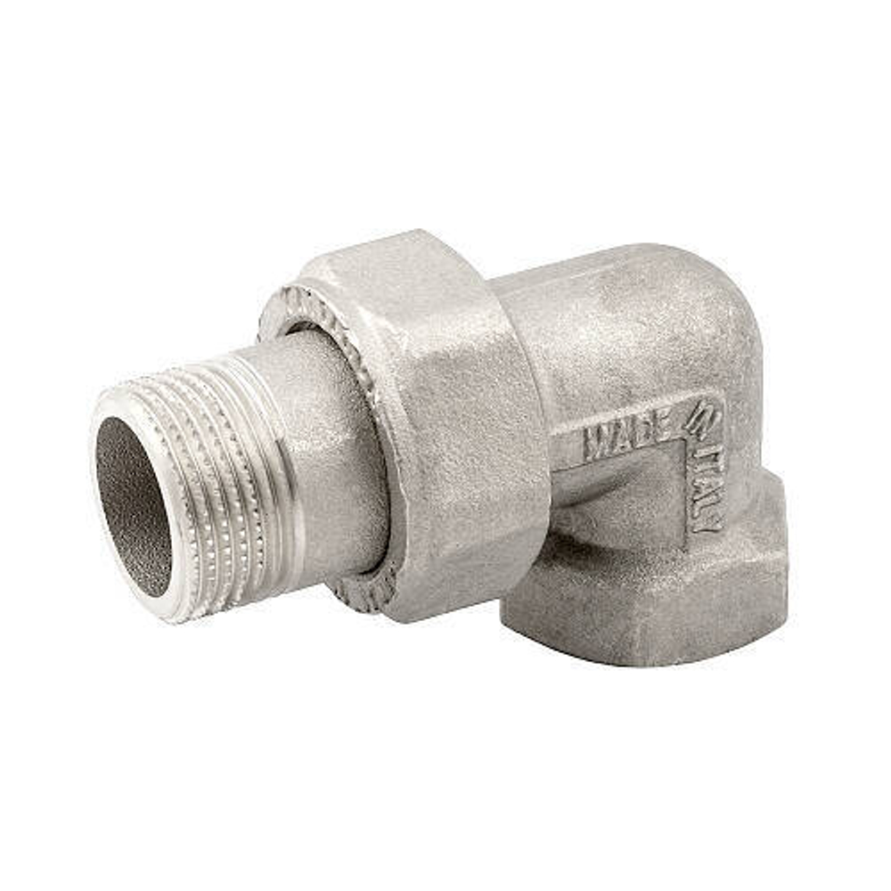 Разъемное соединение угловое ВР/НР ELSEN METALIT EBF21 - 1" (плоское уплотнение, латунь с покрытием TIN)