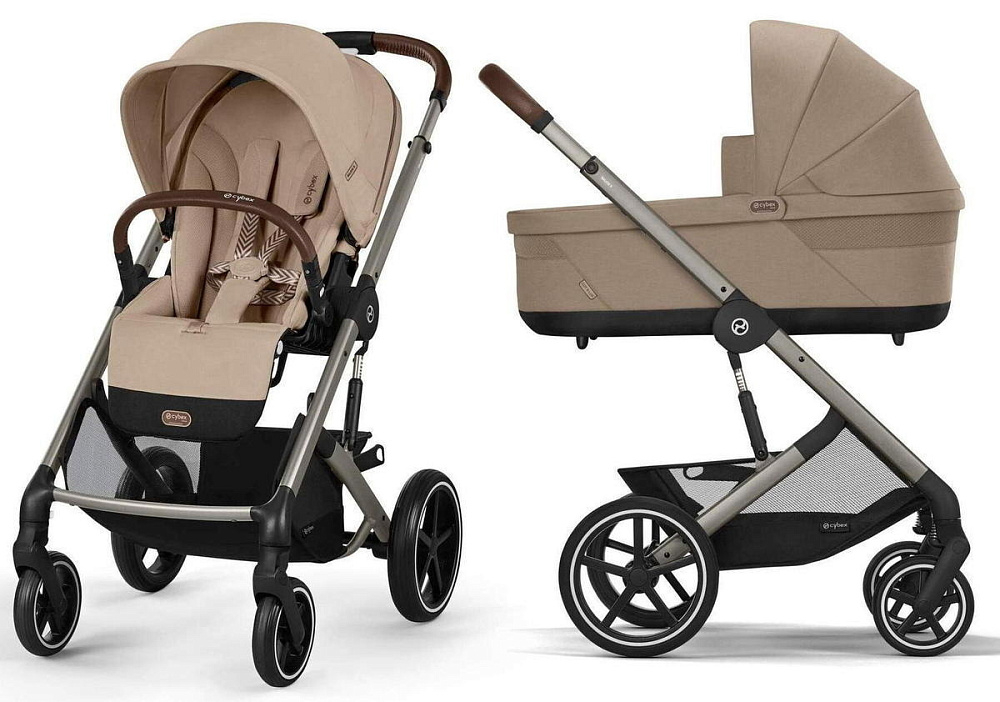 Коляска Cybex Balios S Lux TPE complete Cloud T Cozy Beige Plus Base T 4 в 1 Almond Beige с дождевиками