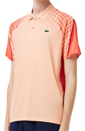 Мужское теннисное поло Lacoste Tennis x Novak Djokovic Tricolour Polo Shirt - Оранжевый