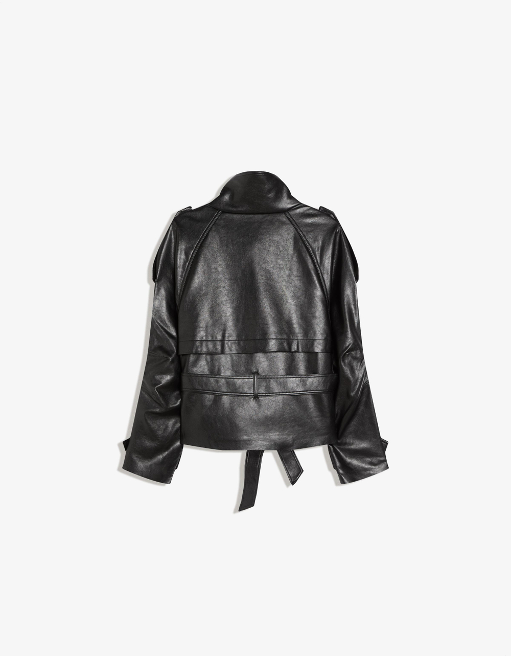Женский короткий тренч из искусственной кожи - BERSHKA