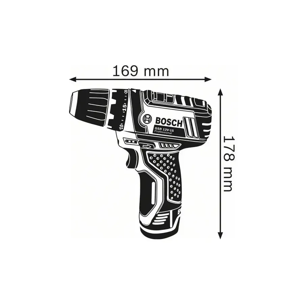 Аккумуляторный шуруповерт GSR 12V-15 Professional BOSCH 0601868101