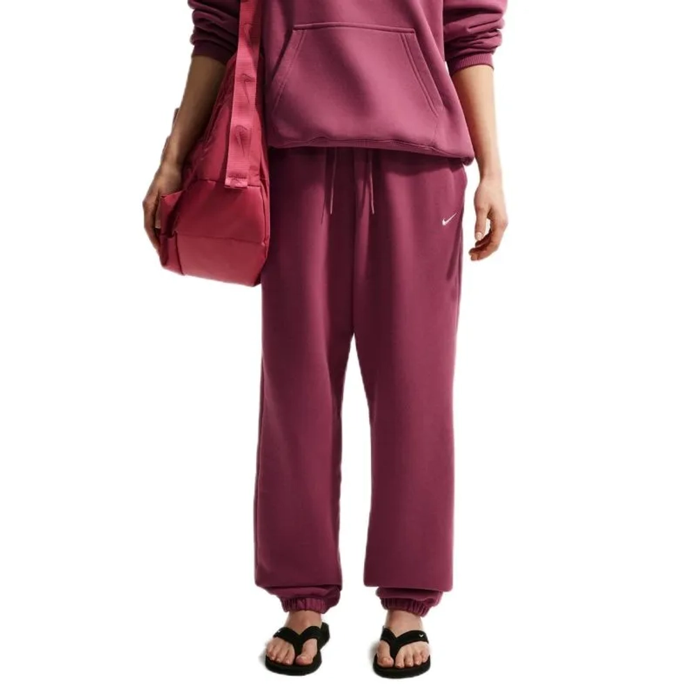 Женские теннисные брюки Nike Studio Fleece Medium Weight - pink smoke/sail