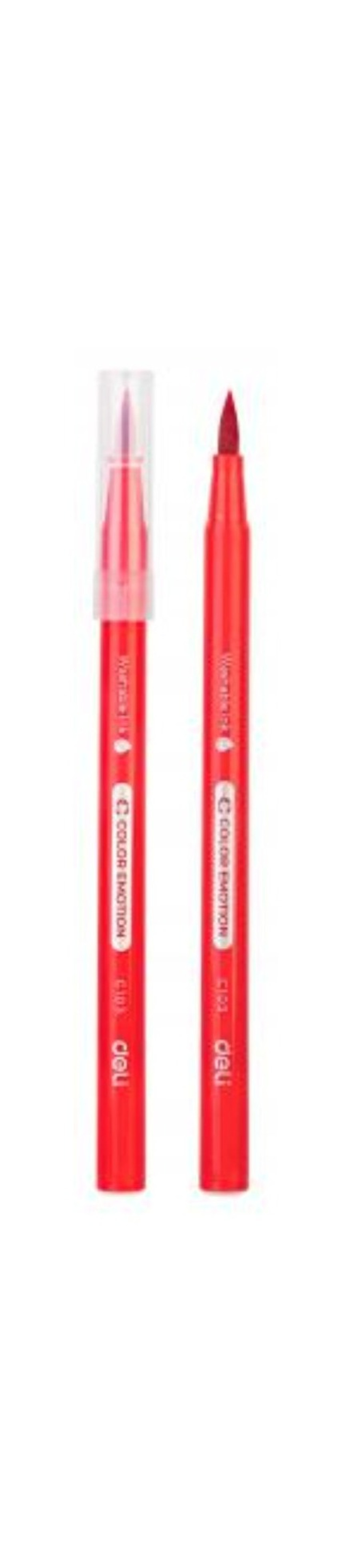 Фломастеры 24цв. Deli Color Emotion кисть, смываемые, пластиковый пенал EC10324