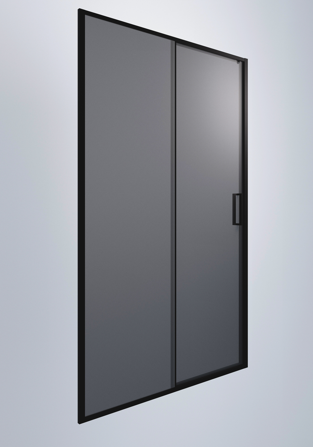 Душевая дверь Timo TD-120/03GR-6, раздвижная 195*120, профиль черный, стекло графит 6 мм