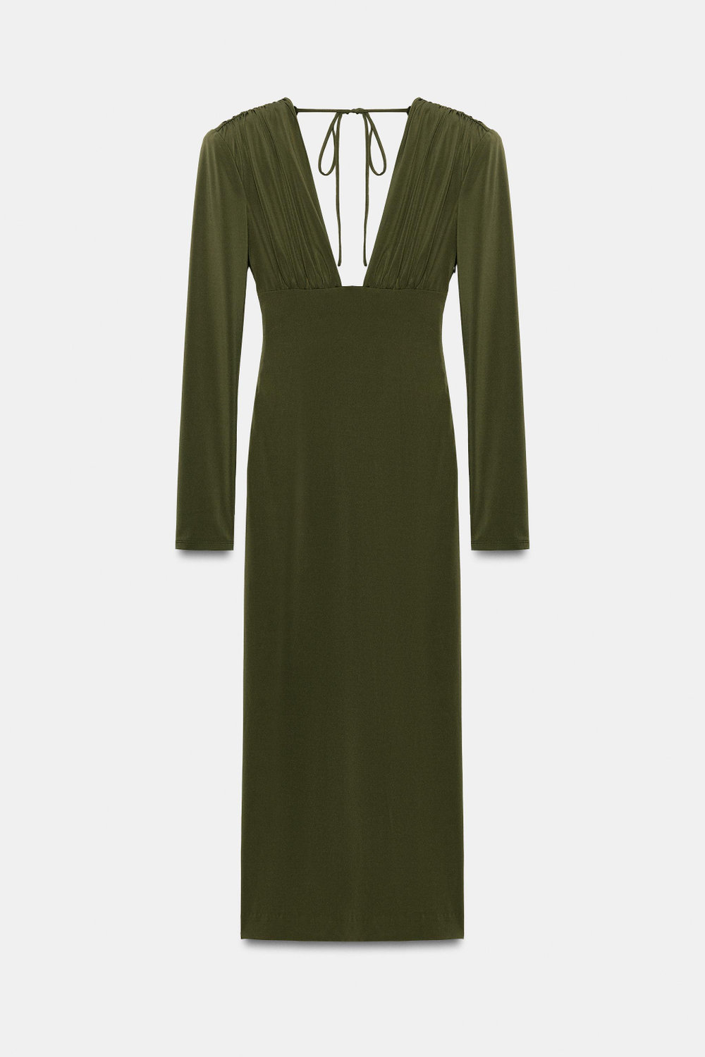 ПЛАТЬЕ МИДИ С ПОДПЛЕЧНИКАМИ — ZARA