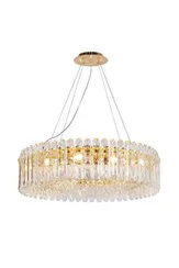 Люстра подвесная NewRgy 5075-12GD GOLD+CLEAR, 12×40 Вт, золотая и прозрачная