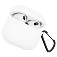 Чехол для Airpods 3 Gurdini силиконовый с карабином Белый