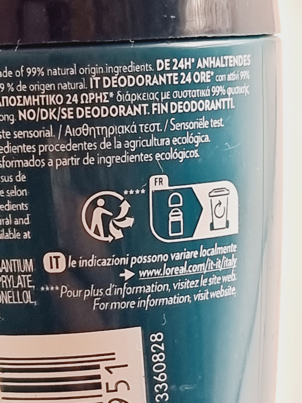 Biotherm Homme Шариковый дезодорант Day Control Natural Protection 24 часа для мужчин 75 мл (из Финляндии)