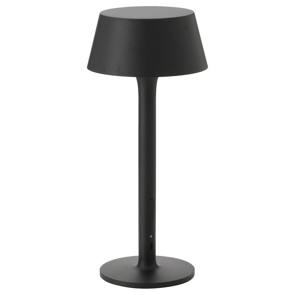 IKEA AVHÅLL  (ИКЕА АВХОЛЛ)  -  Переносная светодиодная лампа - на батарейках, с регулировкой яркости/чёрный, для улицы 29 см