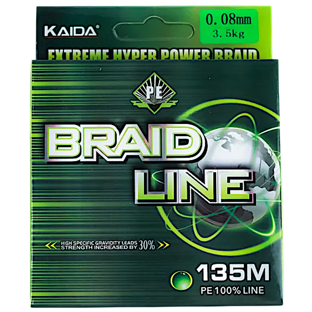 Шнур Kaida Braid Line 135м Зелёная -