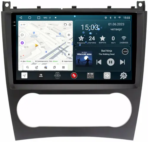 Магнитола для Mercedes-Benz C (W203) 2004-2007 - RedPower 369 Android 10, Быстрая, QLED+2K, CarPlay, SIM-слот