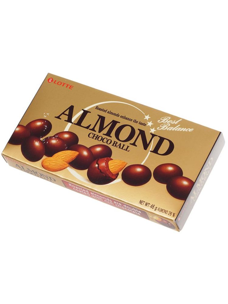 Миндаль в шоколаде Lotte Almond choco balls 46 г, 3 шт