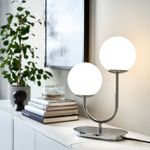 Настольный светильник IKEA SIMRISHAMN (СИМРИШАМН), Белый / хром, 2 лампы, 42 см