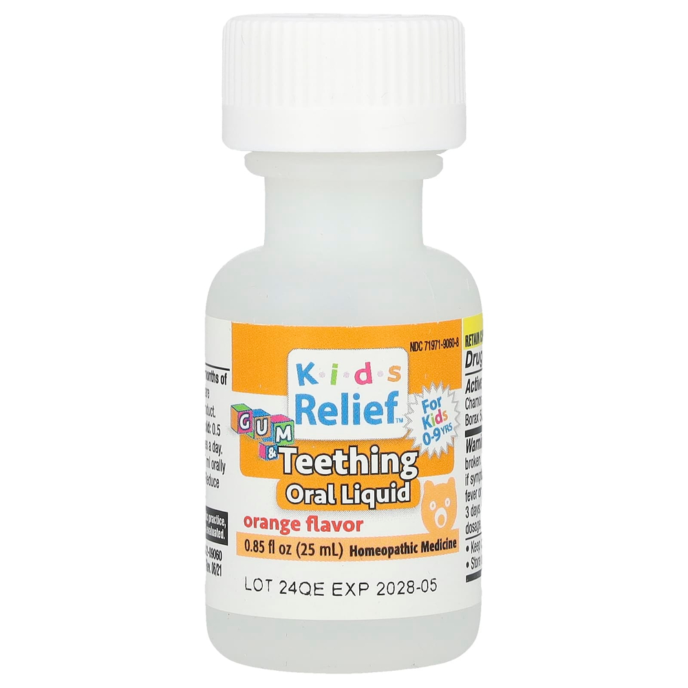 Homeolab USA, Kids Relief®, жидкость для перорального применения для десен и прорезывания зубов, для детей от 0 до 9 лет, апельсин, 25 мл (0,85 жидк. унц.)