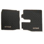 Ковры Sitrak MAX (экокожа, черный, бежевый кант, бежевая вышивка)