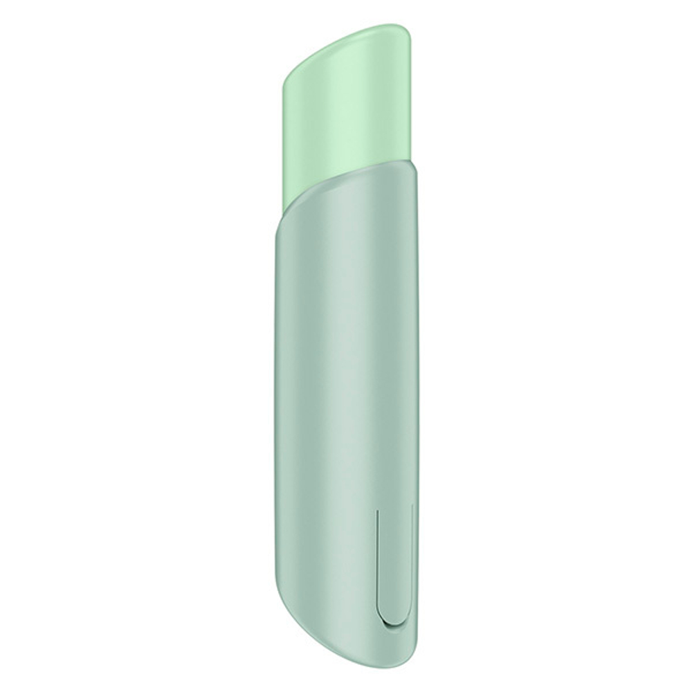 Зеленый вакуумный стимулятор 12см в виде губной помады Satisfyer Naughty Kiss 3D