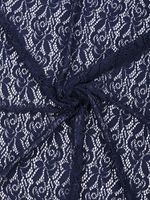 Ткань кружевная гипюр стрейч 160 г/м², ш.150см, арт.SZ031636 цв.142 темно-синий, уп.1м