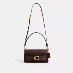 COACH СУМКА ЧЕРЕЗ ПЛЕЧО SIGNATURE CANVAS TABBY 26, ТЕМНО-КОРИЧНЕВЫЙ