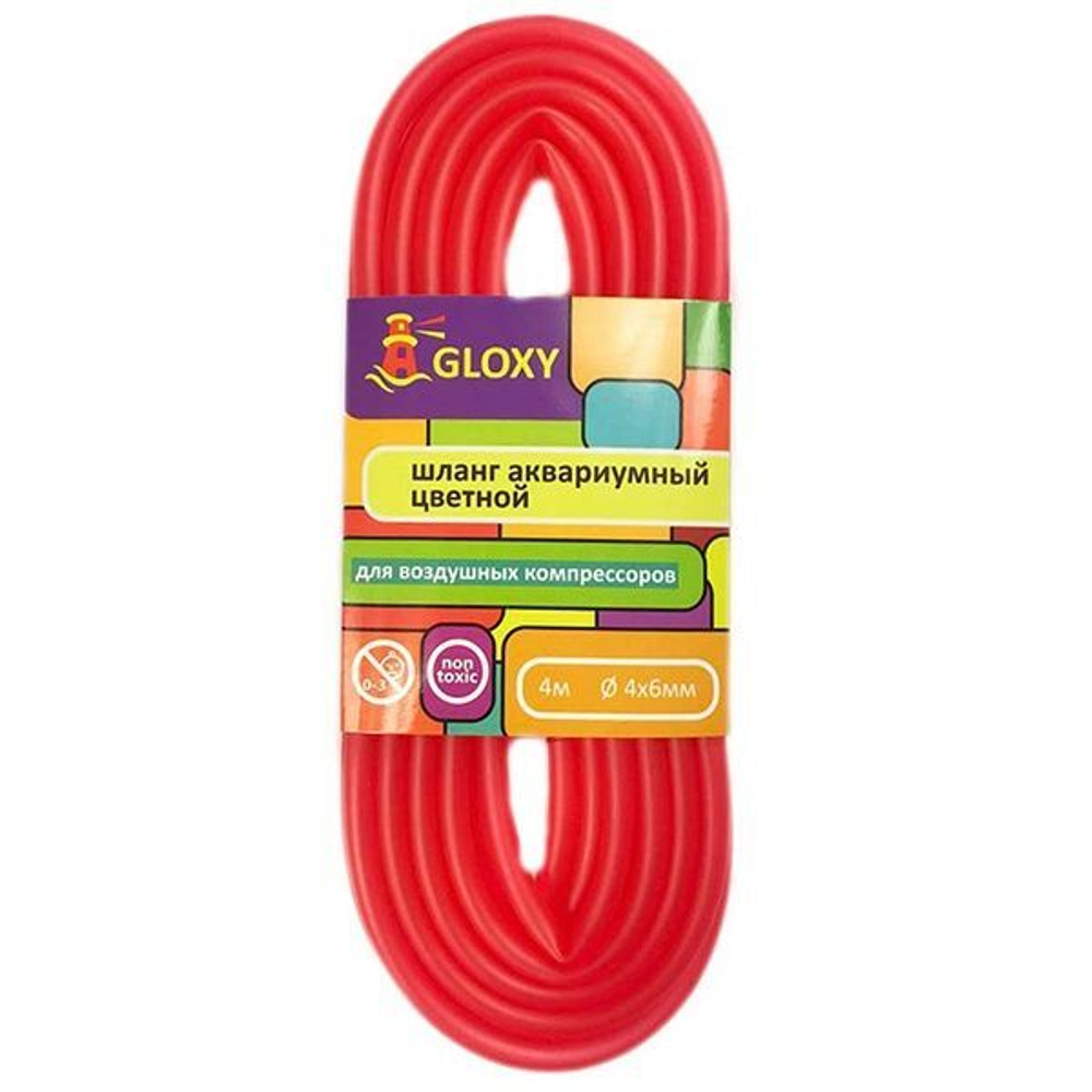 GLOXY Шланг воздушный Красный 4х6 мм, длина 4 м