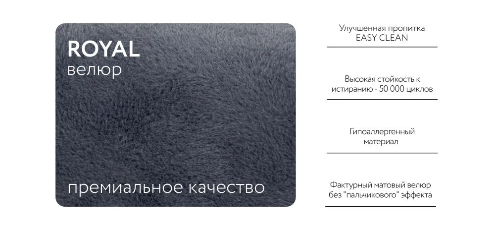 Угловой диван Кинг Велюр Роял синий