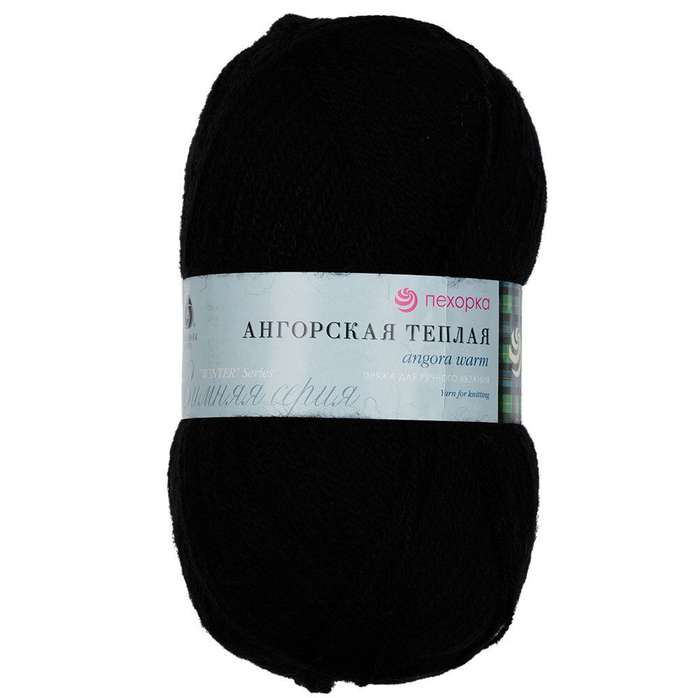Пряжа Пехорка Ангорская теплая / уп.5 мот. по 100 г, 480 м, цв.002 черный Пряжа Пехорка Ангорская теплая / уп.5 мот. по 100 г, 480 м, цв.002 черный