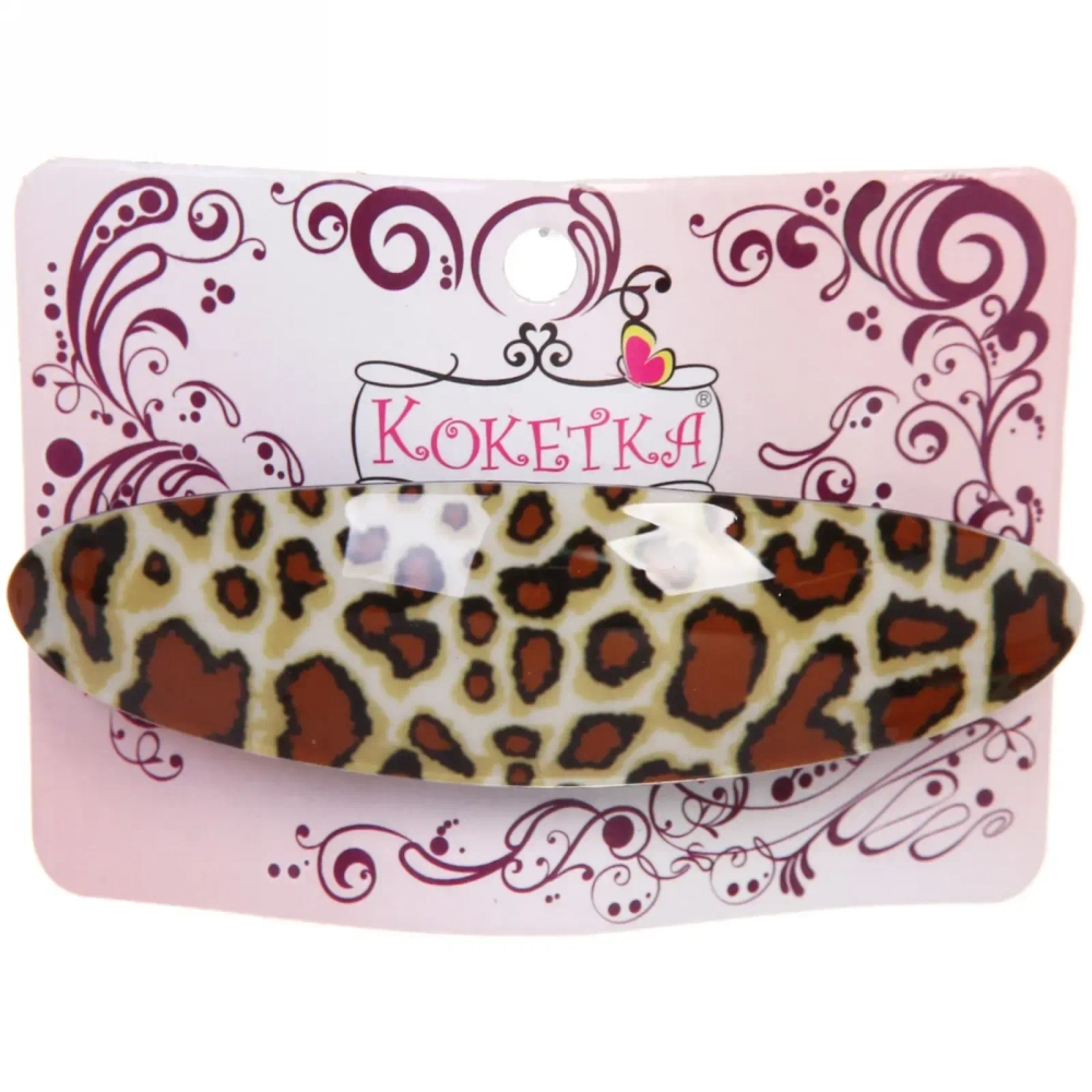Заколка автомат «Lady Collection - Сафари», овал, 6 цветов, 9*2,5см (Кокетка)