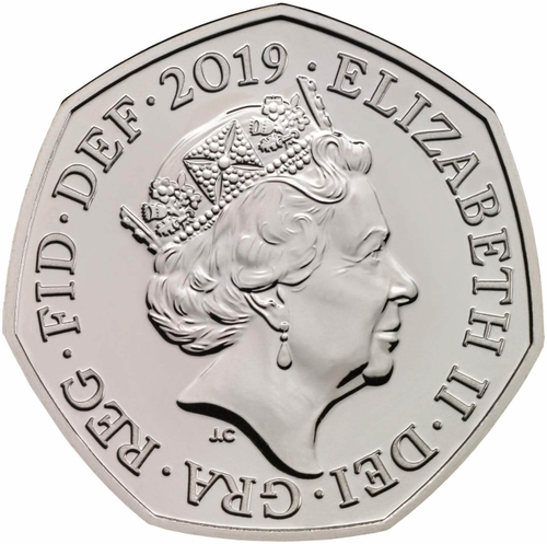 50 пенсов. Королевский щит. Великобритания. 2019 г. UNC