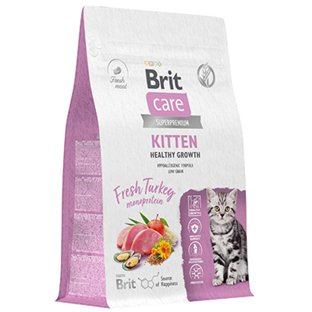 Brit Care Kitten Healthy Growth для котят и бер.кошек с Индейкой