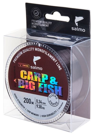 Леска монофильная Salmo Diamond CARP & BIG FISH FLUORO COATED Dark Brown 200/034