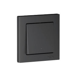 ATLASDESIGN SMART 1-кл. ВЫКЛЮЧАТЕЛЬ с подсв. с опц.нейтралью, Zigbee, сх.1, L(N), 10А, мех., КАРБОН