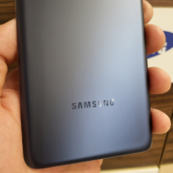 Крышка для Samsung S21 Ultra - задняя стеклянная панель "хорошее качество" (синий цвета)