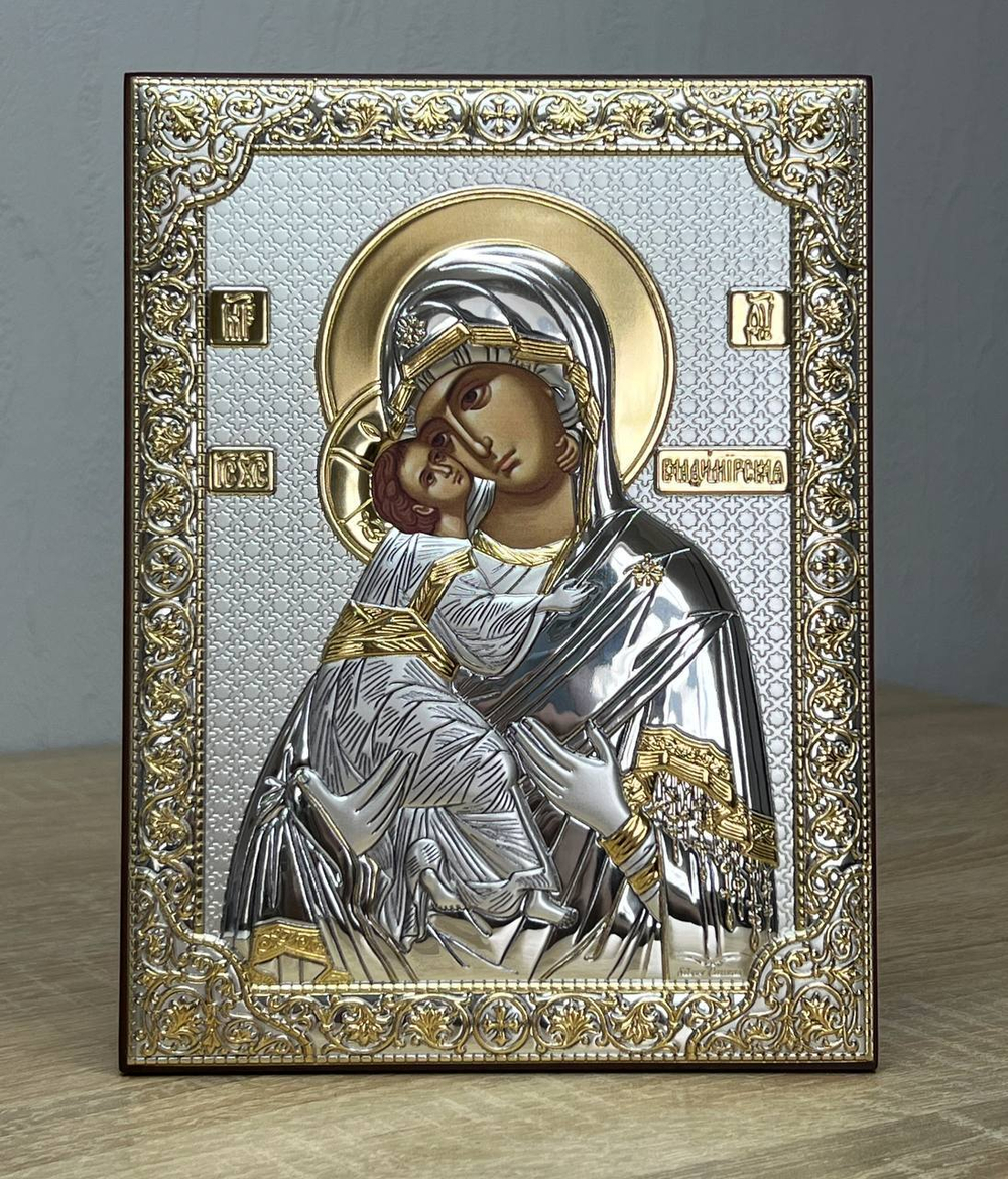 Владимирская БМ, икона прямоугольная без рамки, красное дерево 150х200