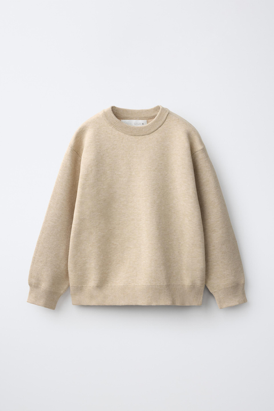 ZARA ОДНОТОННЫЙ СВИТЕР, РЫЖЕВАТО-КОРИЧНЕВЫЙ