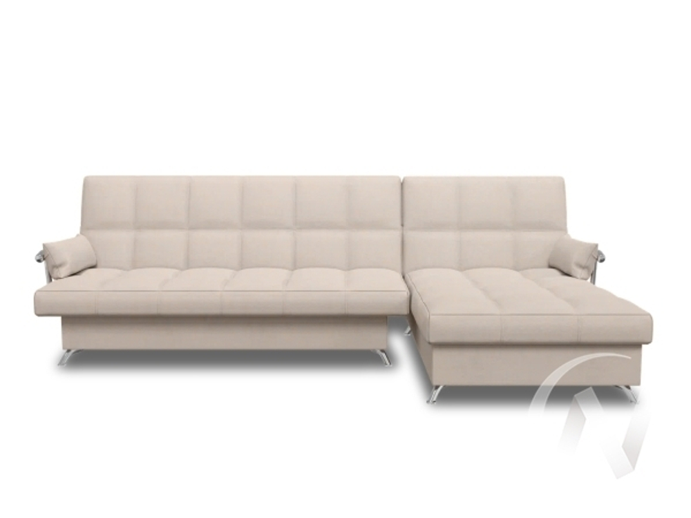 Диван угловой Финка ДКУ с хром. бок (Savana Plus Ivory; 3 категория)