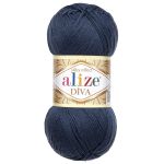 Пряжа Alize (Ализе) Diva / уп.5 мот. по 100 г, 350м, 361 темно-синий A