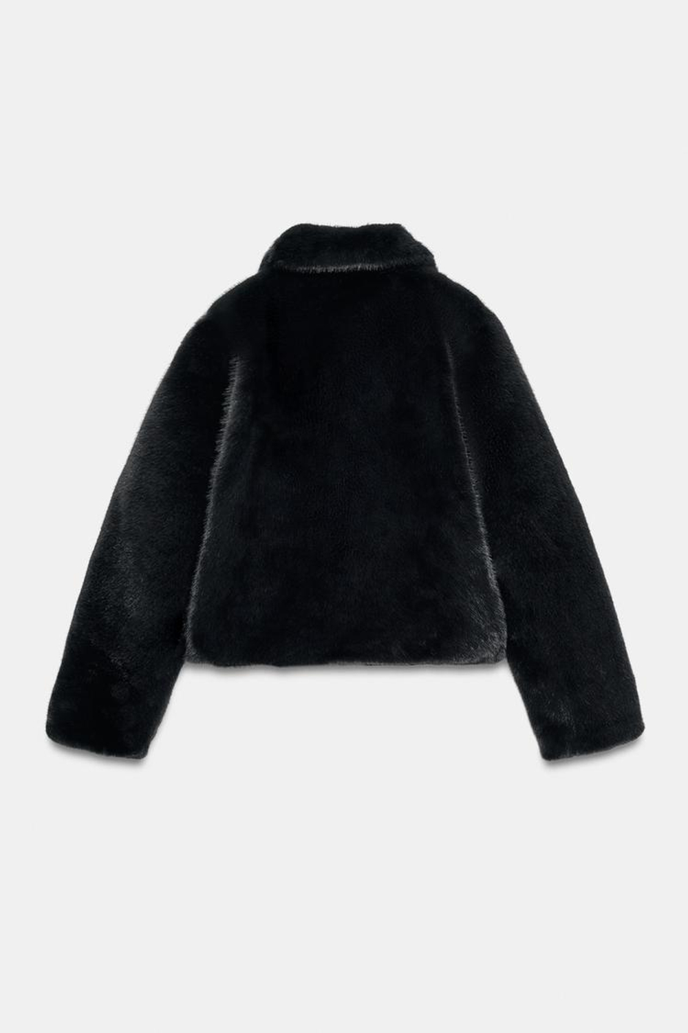ZARA КОРОТКАЯ ШУБА ИЗ ИСКУССТВЕННОГО МЕХА, СЕРЫЙ