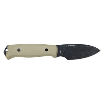 Городской нож Калашников НК-2; сталь AUS-8 клинок – черный stonewash; рукоять – G10 бежевый (тан); ножны кайдекс бежевый (тан)