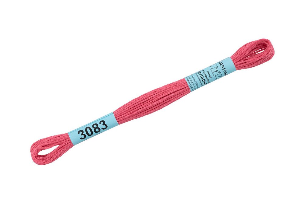 Мулине Gamma 100% хлопок, цв.3083 т.т.розовый, 24 мотка по 8 метров