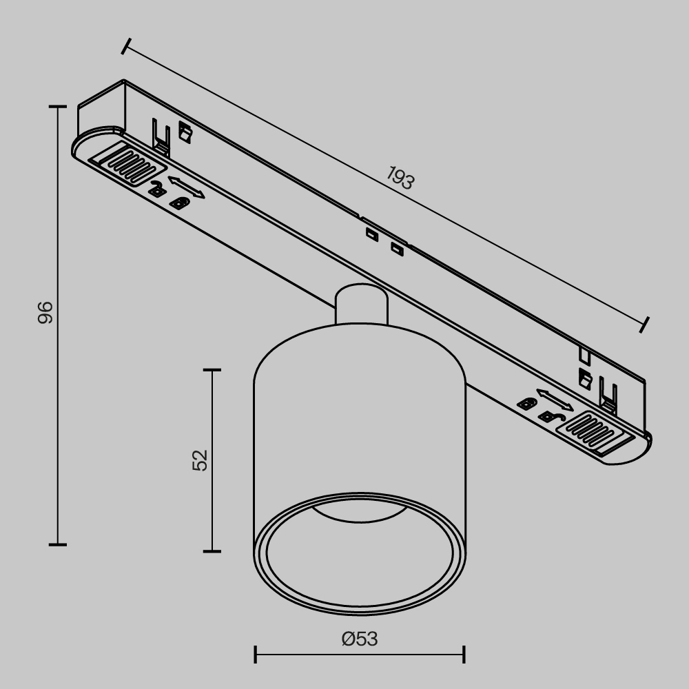 Магнитный трековый светильник Maytoni Alfa S TR132-4-7W-DS-BS