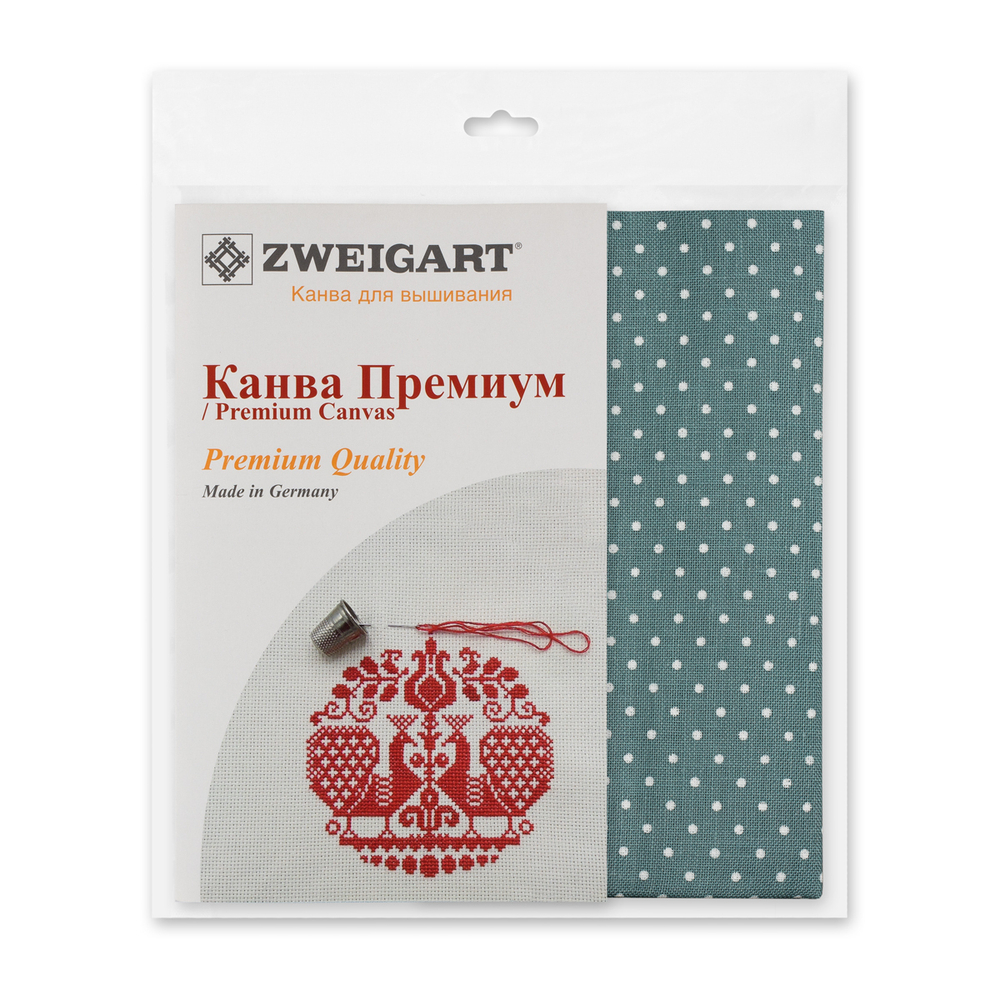 Канва "Zweigart"  Belfast №32, 100% лён, 50 х 70 см  (5269 голубой в горошек)