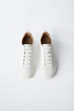 ZARA БАЗОВЫЕ КЕДЫ, БЕЛЫЙ