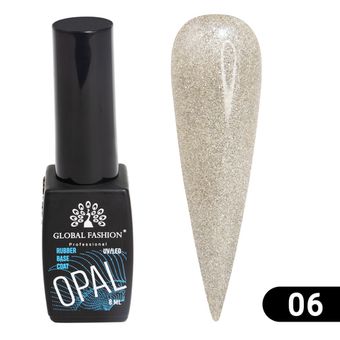 КАУЧУКОВАЯ БАЗА DISCO OPAL СВЕТООТРАЖАЮЩАЯ GLOBAL FASHION 8 МЛ,  06