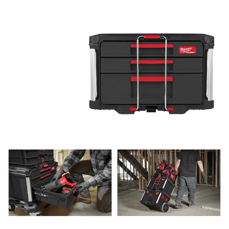 Ящик с 2 и 1 выдвижными отсеками Drawer Tool Box PACKOUT Milwaukee 4932493190