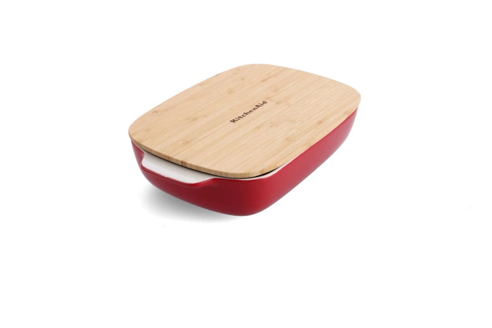 KitchenAid Керамическое блюдо 40x25x8,8 см + крышка Империя красный EAN 4894871028685