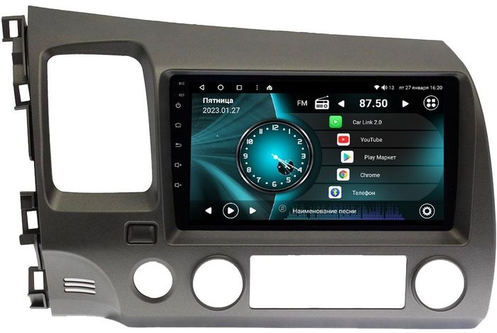 Магнитола для Honda Civic 2005-2012 (левый руль, рамка 9)- Vaycar VA20-0044 на Android 13, Быстрая, 4G SIM-слот