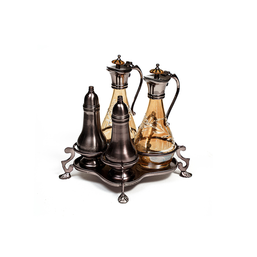 Сервировочный набор на подставке Roomers Tableware серый
