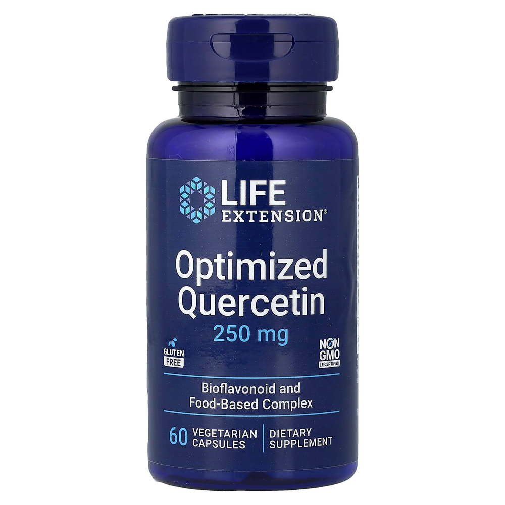 Life Extension, оптимизированный кверцитин, 250 мг, 60 вегетарианских капсул
