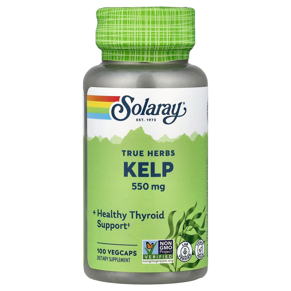 Solaray, True Herbs, водоросли, 100 растительных капсул